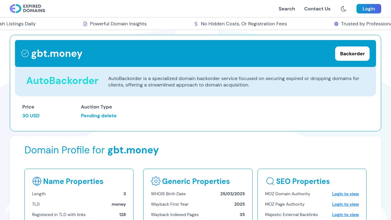 Screenshot of Gbt.money
