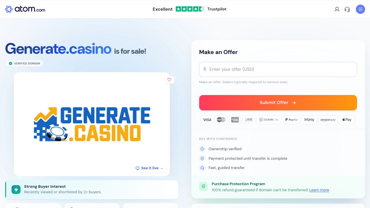 Screenshot of Generate.casino
