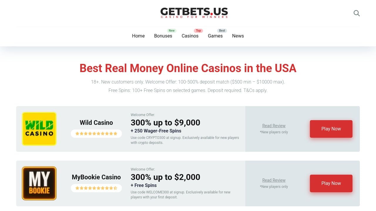 Screenshot of Getbets.us