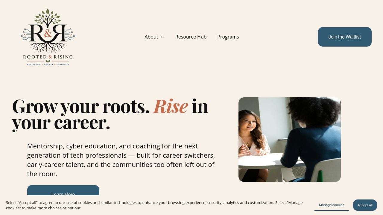 Screenshot of Getrootedandrising.org