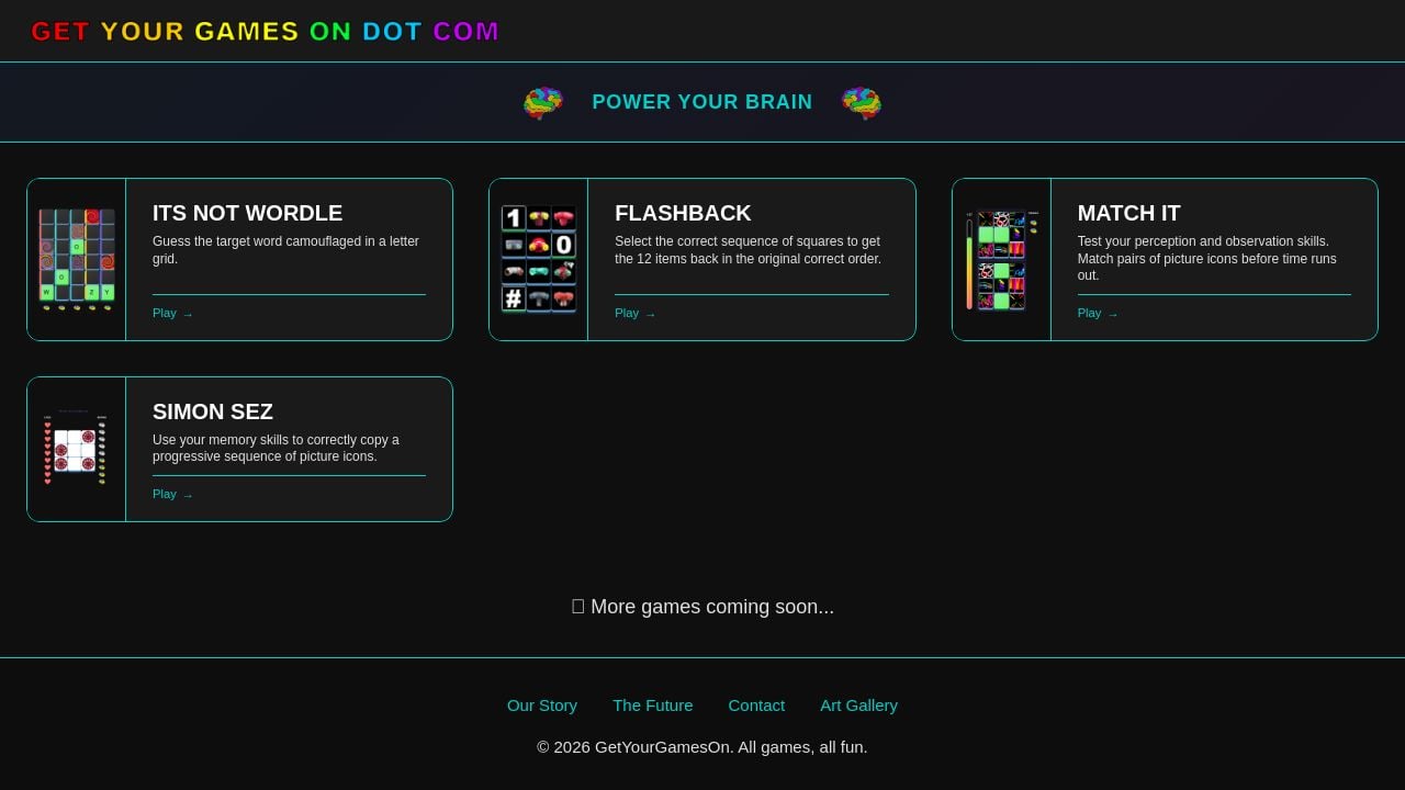 Screenshot of Getyourgameson.com