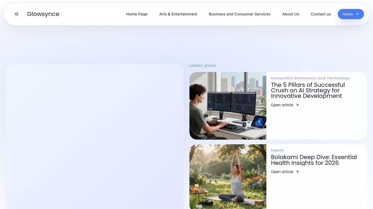 Screenshot of Glowsynce.com