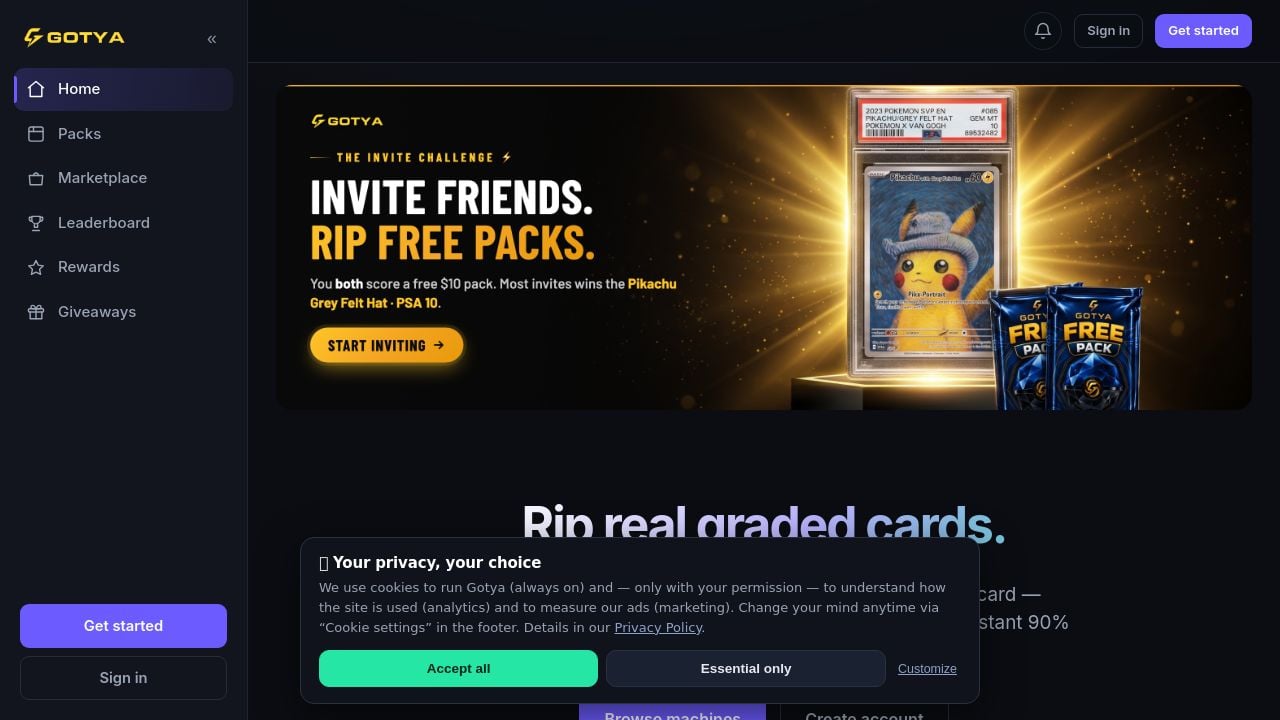 Screenshot of Gotya.com