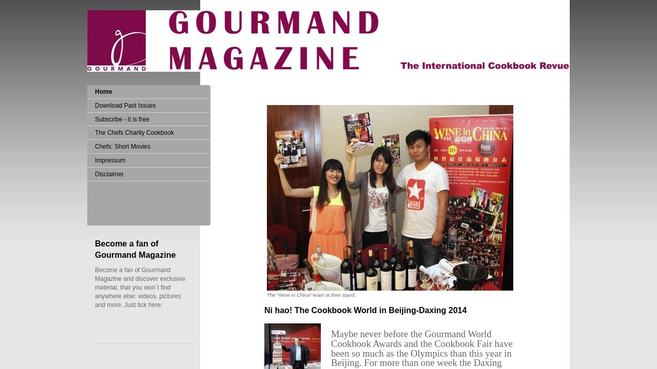 Screenshot of Gourmand-magazine.com