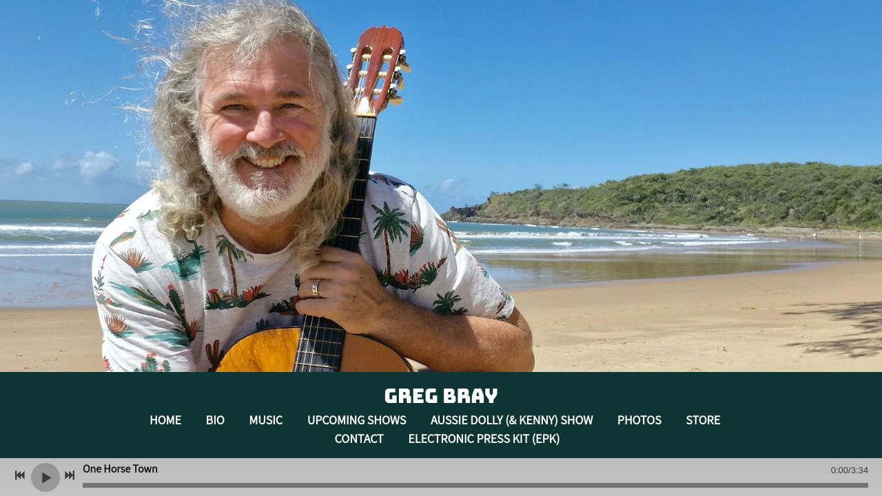Screenshot of Gregbraymusic.com