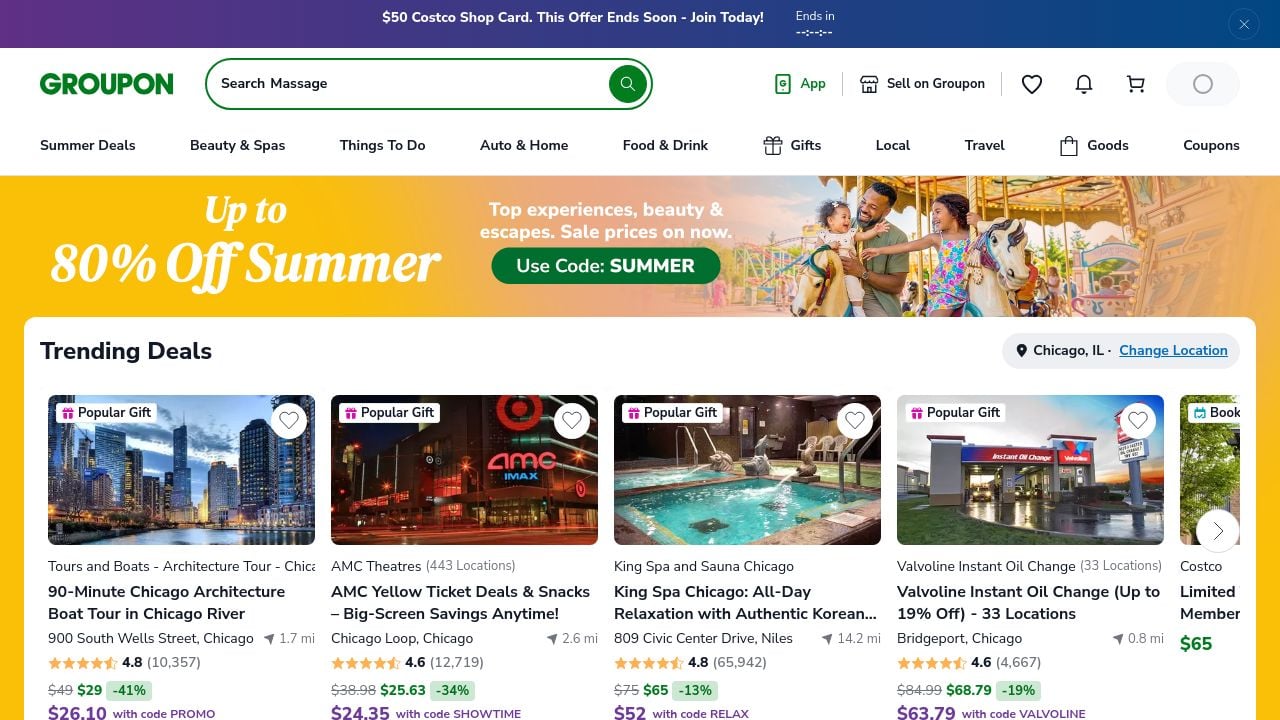 Screenshot of Groupon.com