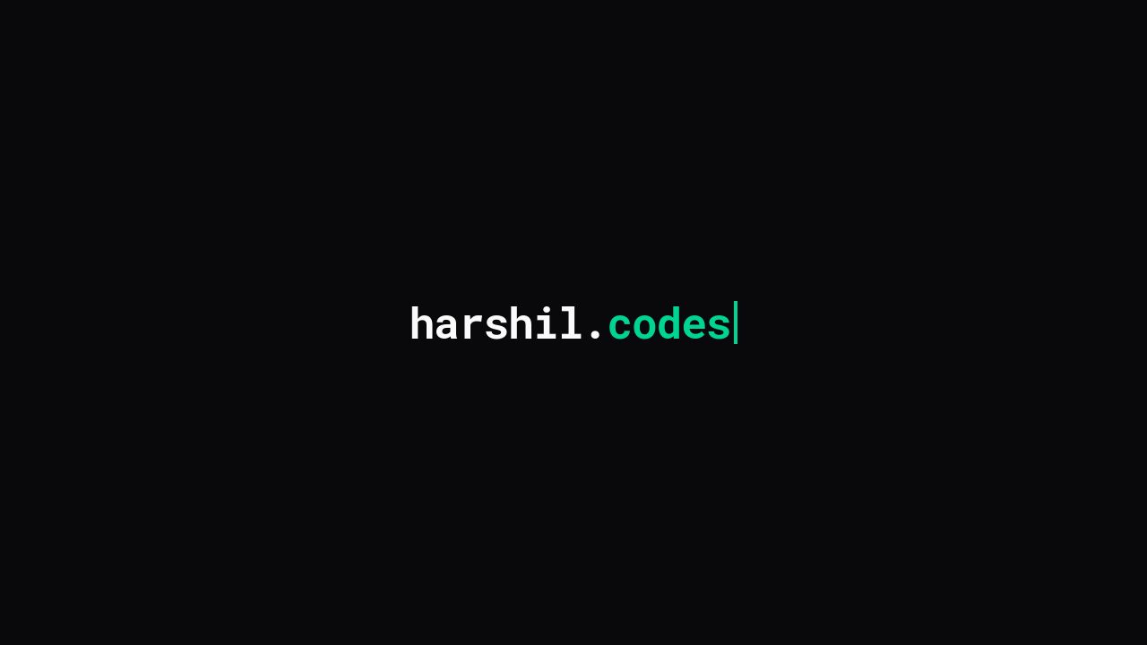 Screenshot of Harshil.codes