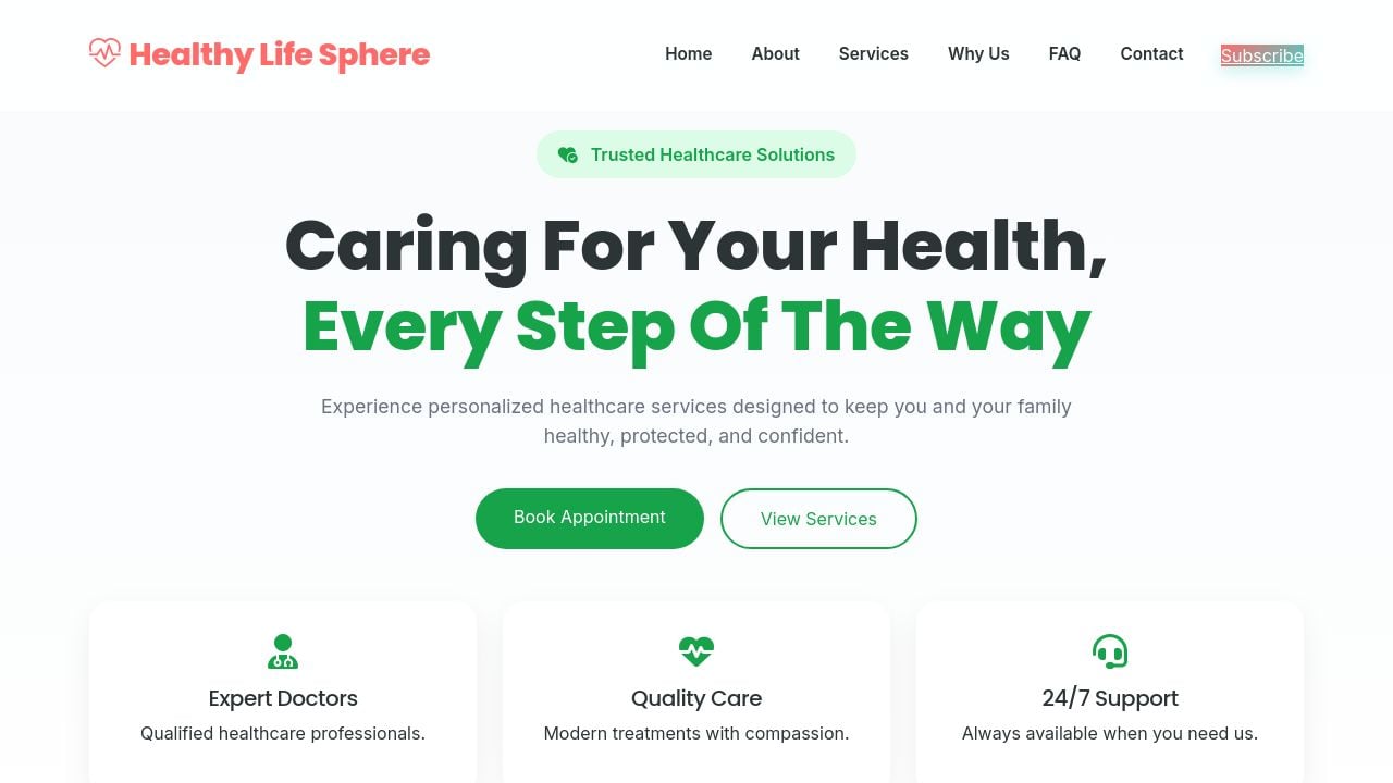 Screenshot of Healthylifesphere.org