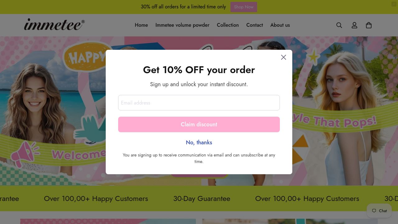 Screenshot of Immetee.net