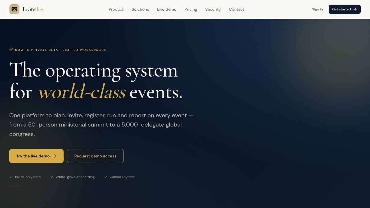 Screenshot of Inviteflow.io