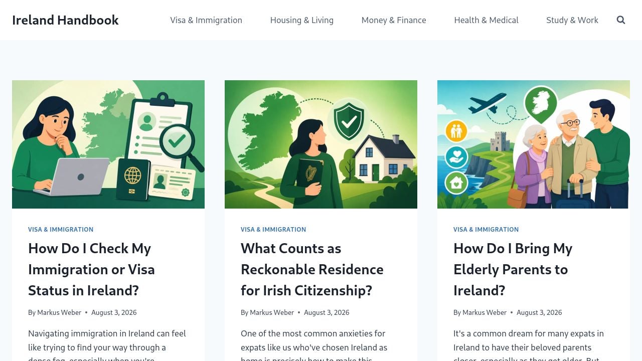 Screenshot of Irelandhandbook.com