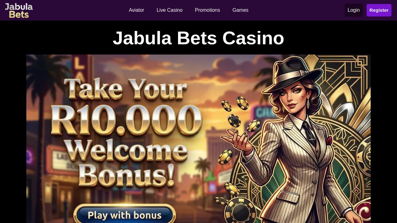 Screenshot of Jabulabetscasino.co.za