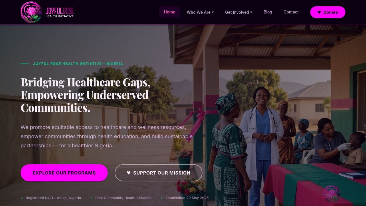 Screenshot of Joyfulrosehealth.com