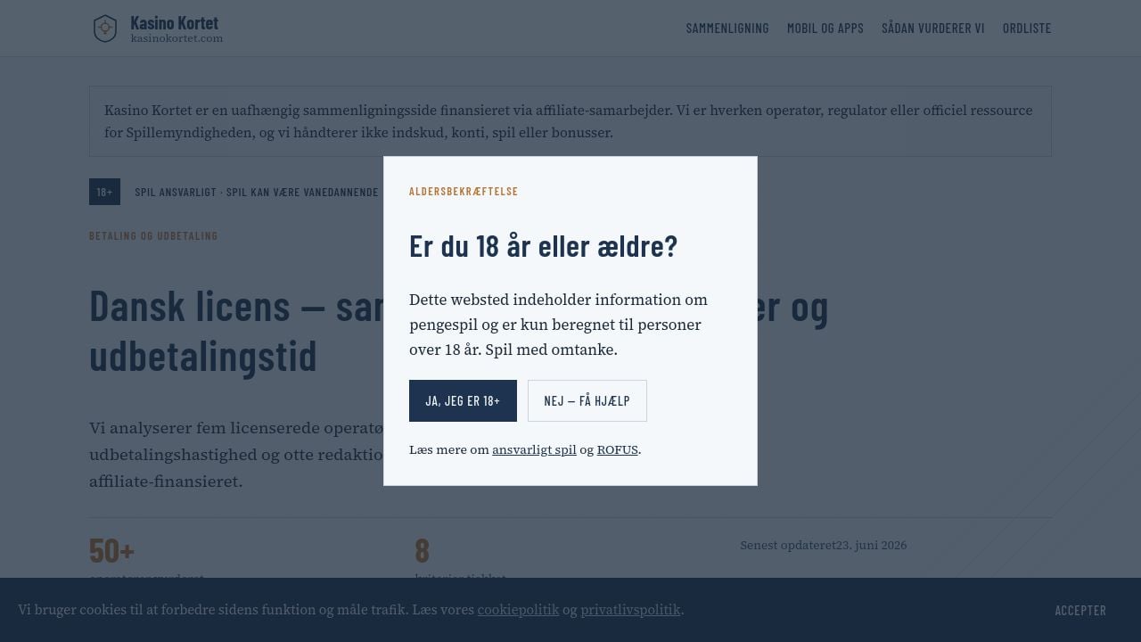 Screenshot of Kasinokortet.com