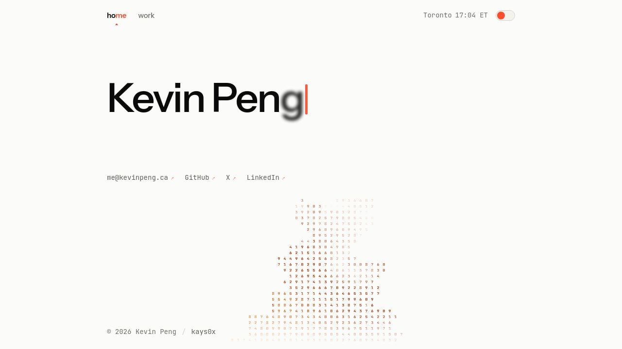 Screenshot of Kevinpeng.ca