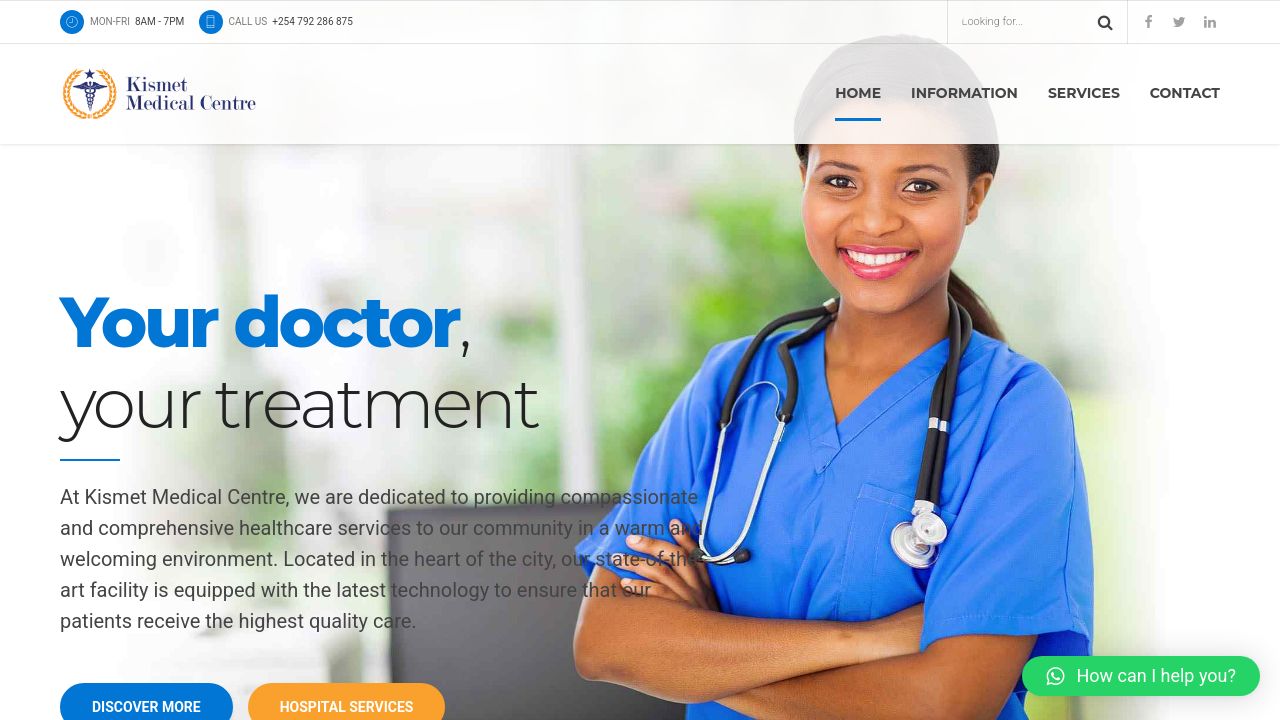 Screenshot of Kismetmedicalcentre.co.ke