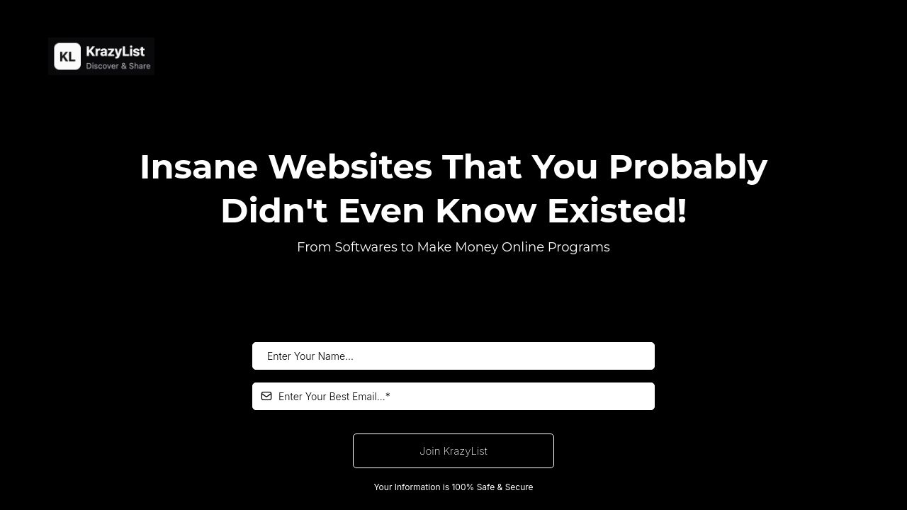 Screenshot of Krazylist.com