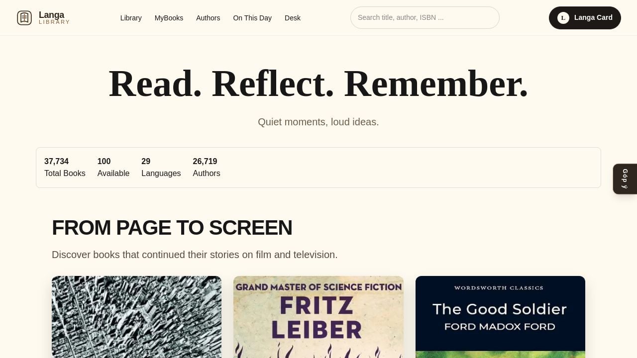 Screenshot of Langalibrary.org