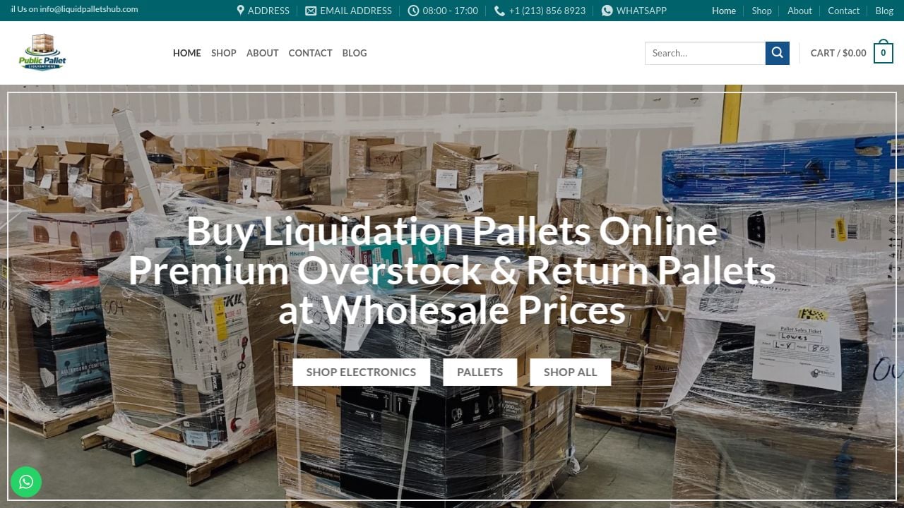 Screenshot of Liquidpalletshub.com