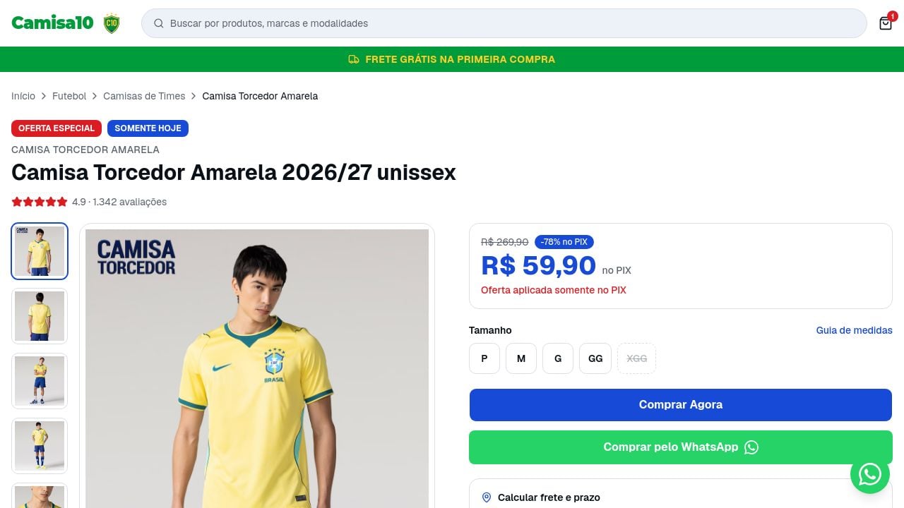 Screenshot of Lojacamisa10.site