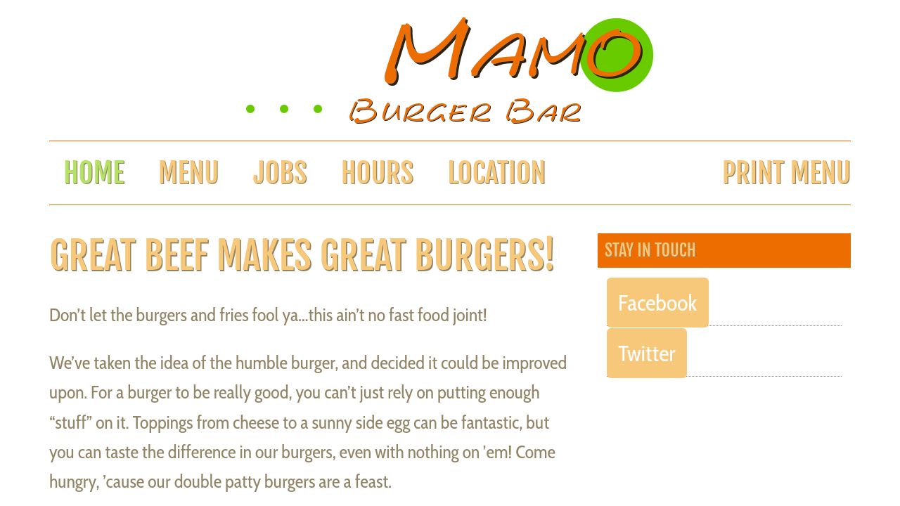 Screenshot of Mamoburgerbar.food