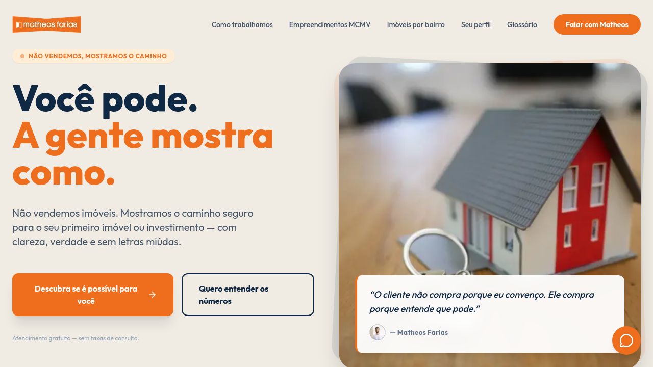 Screenshot of Matheosfariasimoveis.com.br
