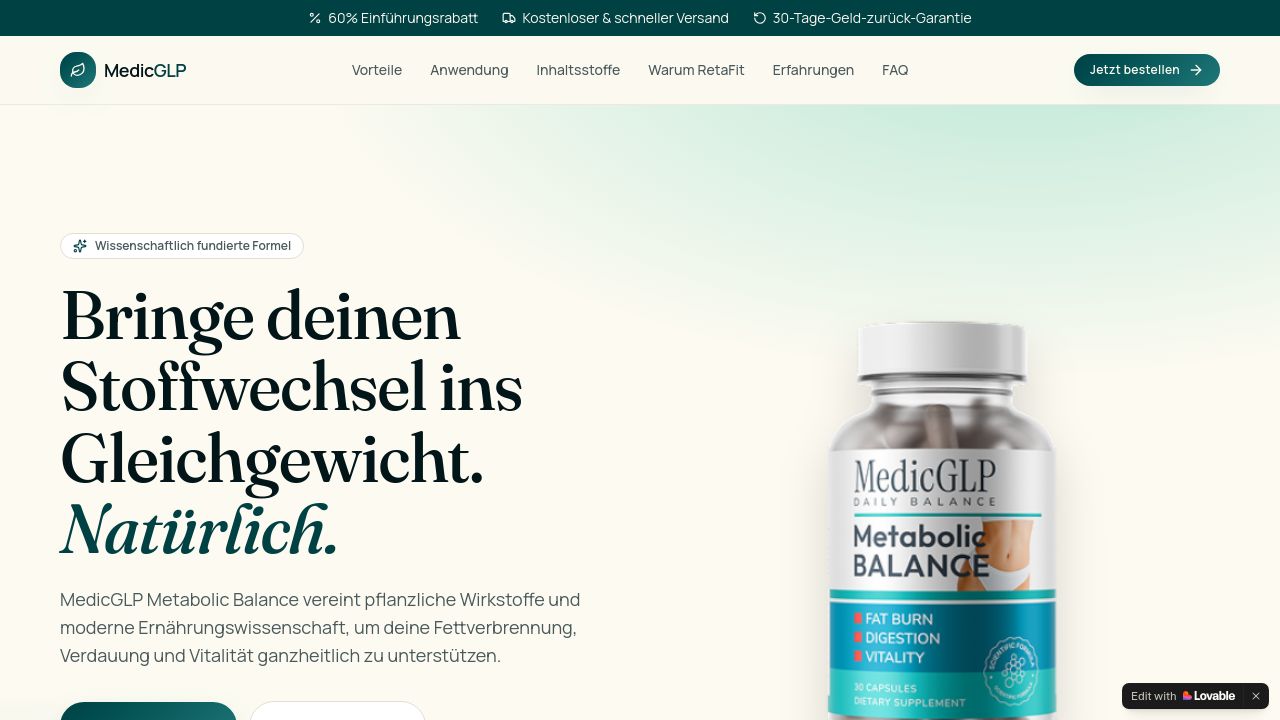 Screenshot of Medicglp-metabolic-balance.lovable.app