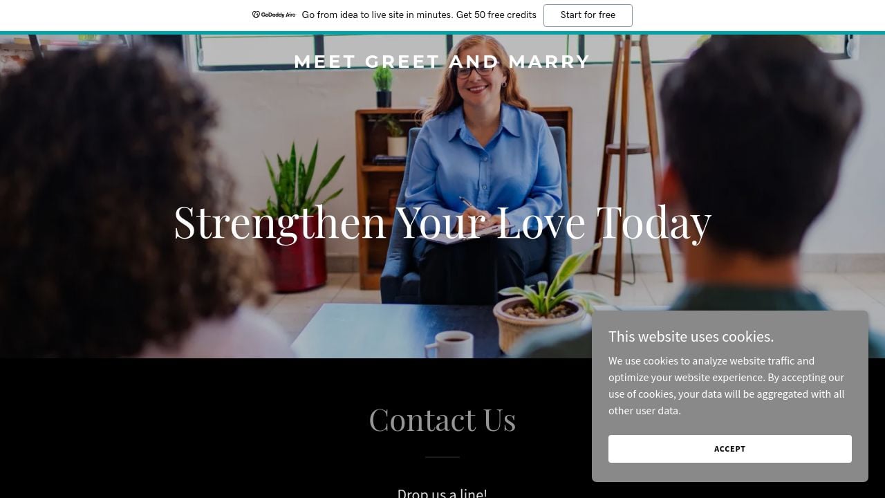 Screenshot of Meetgreetandmarry.com