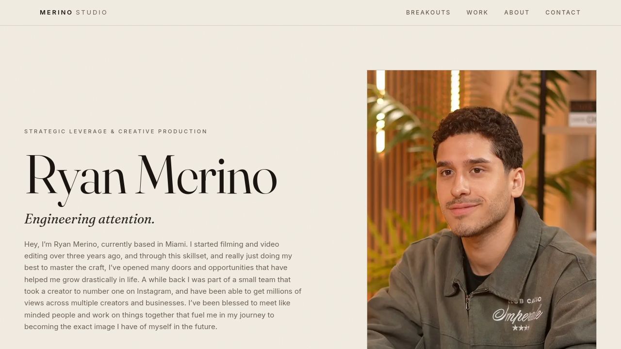 Screenshot of Merino.studio