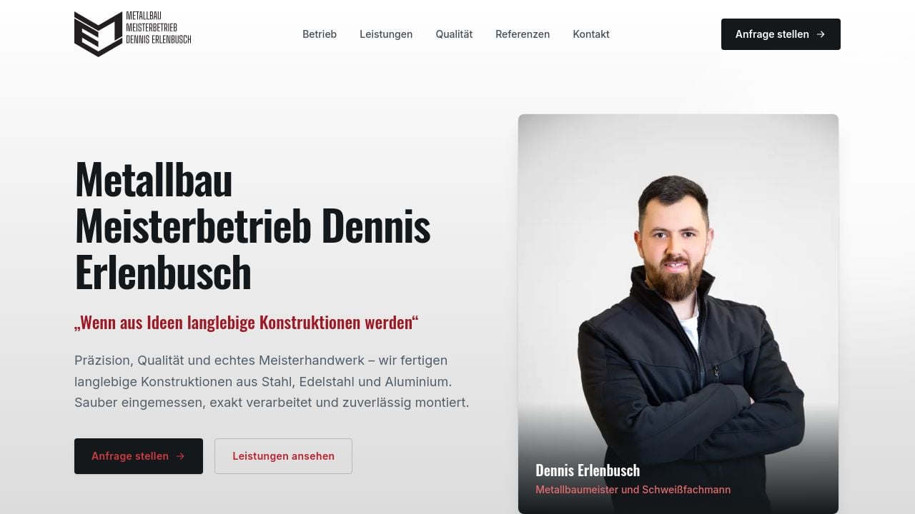 Screenshot of Metallbau-erlenbusch.de