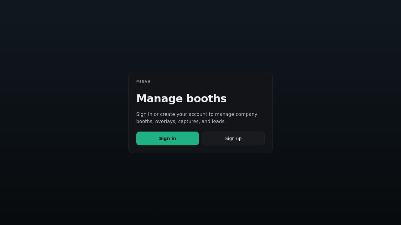 Screenshot of Mirahbooth.com