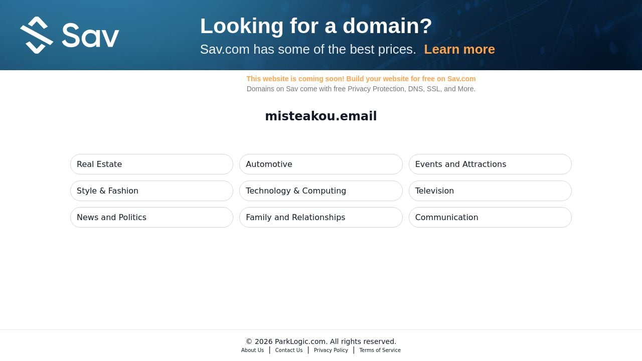 Screenshot of Misteakou.email