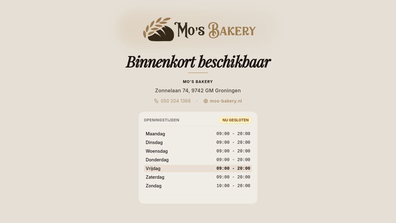 Screenshot of Mos-bakery.nl
