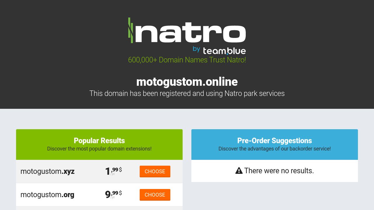 Screenshot of Motogustom.online