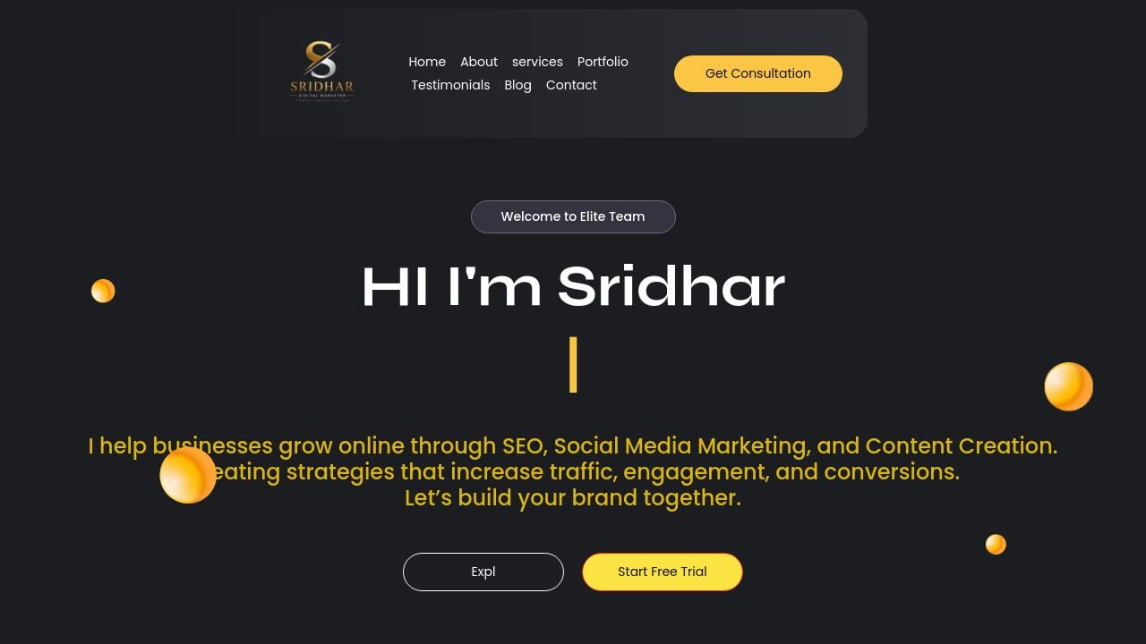 Screenshot of Msridhar.com