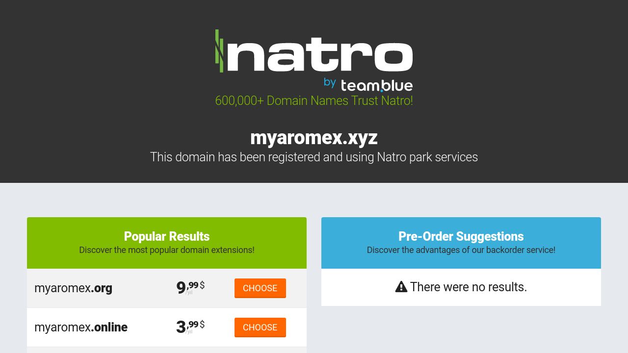 Screenshot of Myaromex.xyz