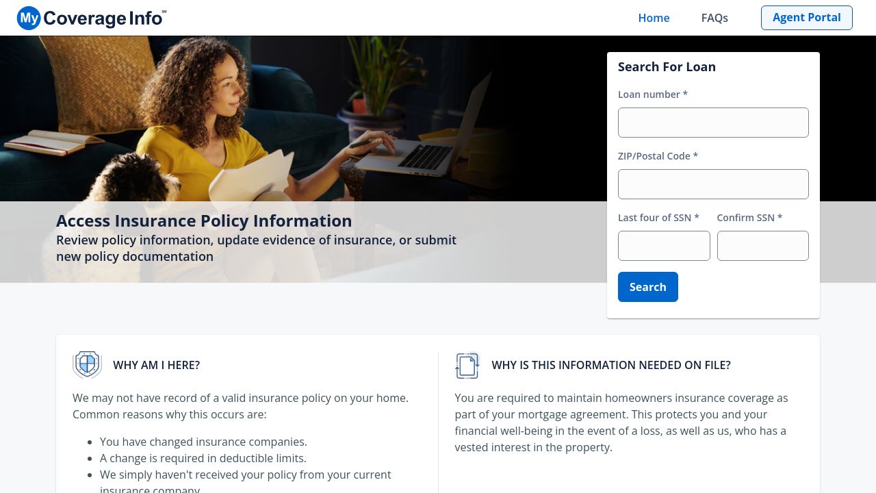 Screenshot of Mycoverageinfo.com