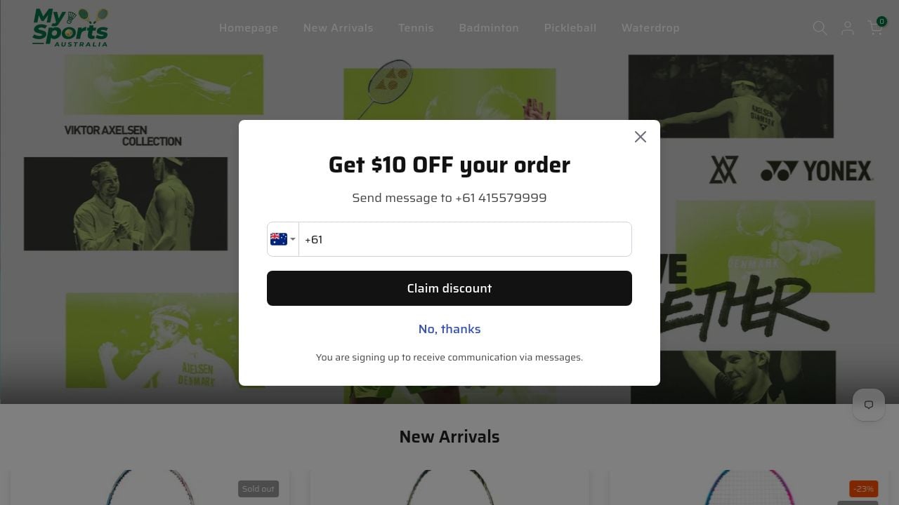 Screenshot of Mysports.net.au