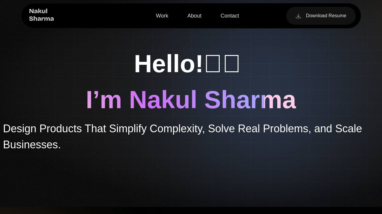 Screenshot of Nakulsharma.work
