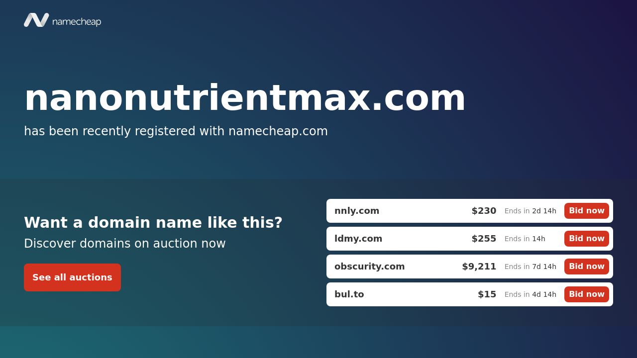 Screenshot of Nanonutrientmax.com