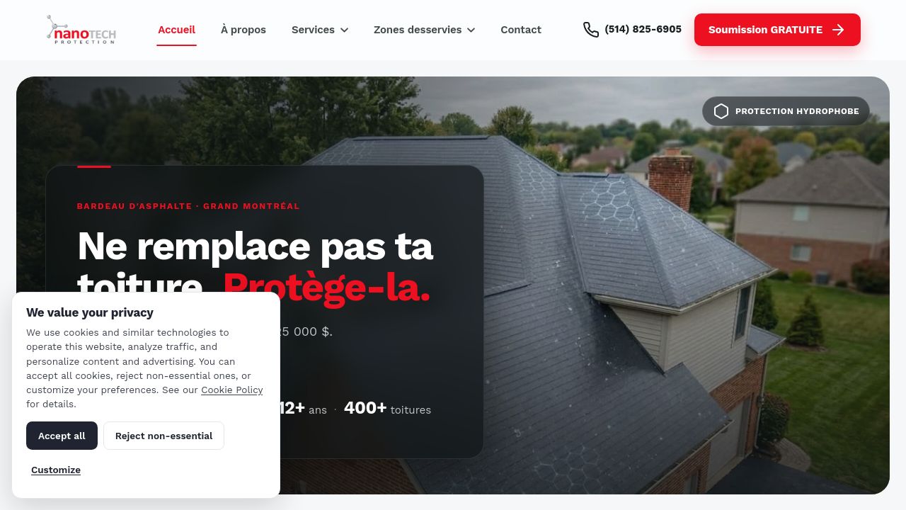 Screenshot of Nanotechprotection.ca