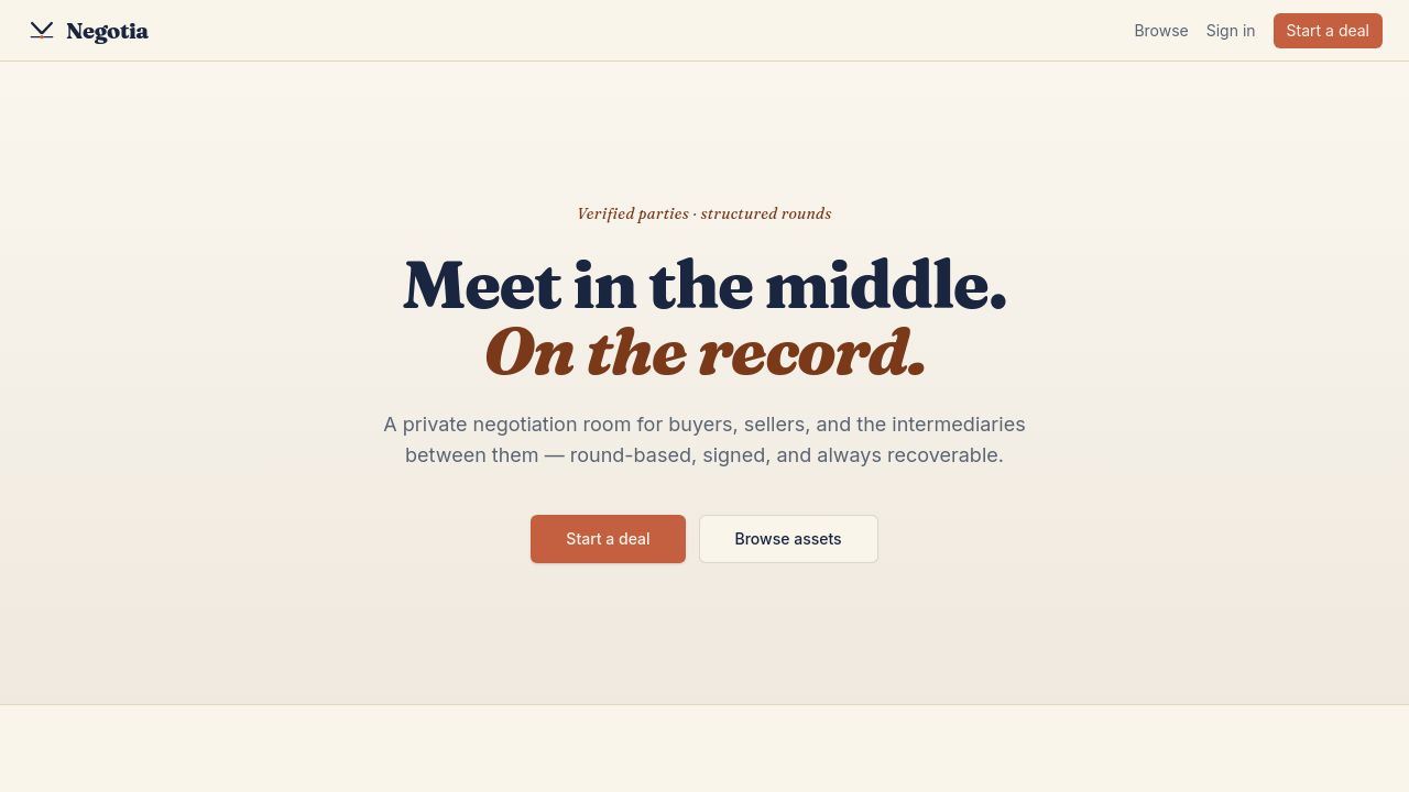 Screenshot of Negotiarooms.com