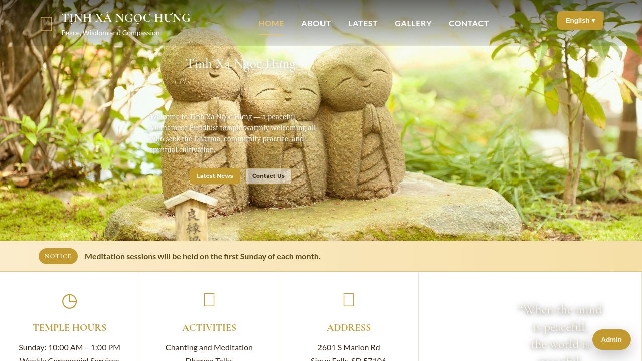 Screenshot of Ngochungmonastery.org