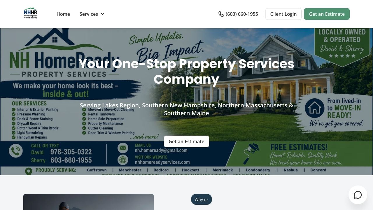 Screenshot of Nhhomereadyhomeservices.com