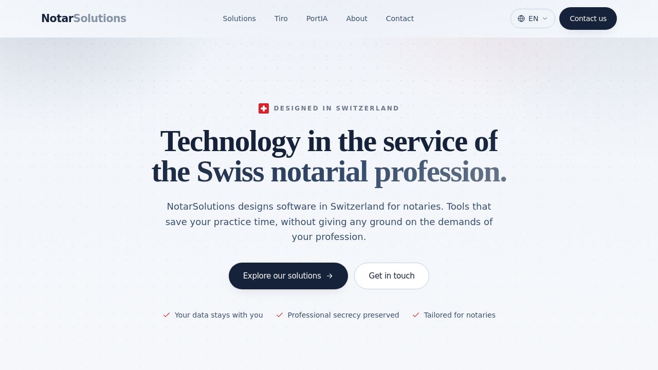 Screenshot of Notarsolutions.ch