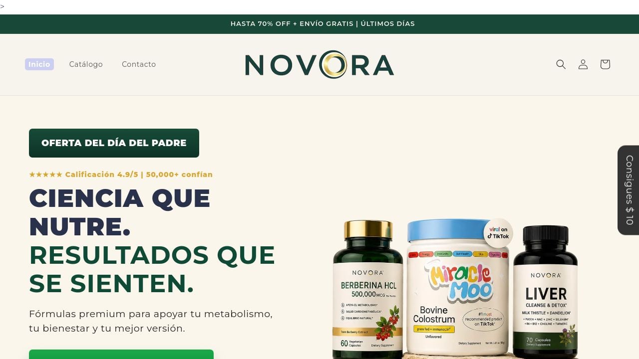 Screenshot of Novora-labs.com