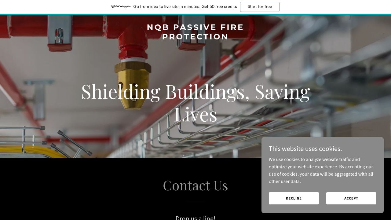 Screenshot of Nqbpassivefireprotection.co.uk