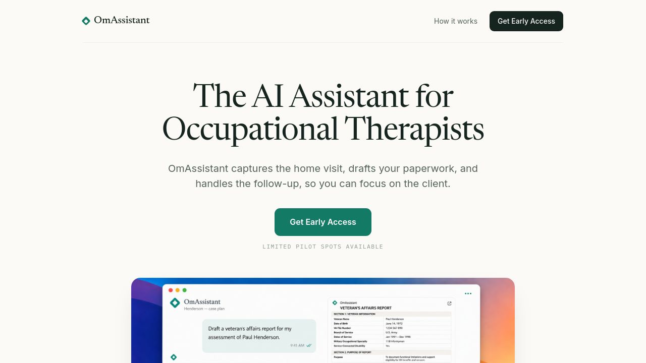 Screenshot of Omassistant.com