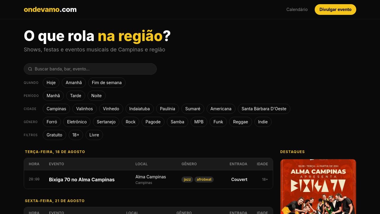 Screenshot of Ondevamo.com