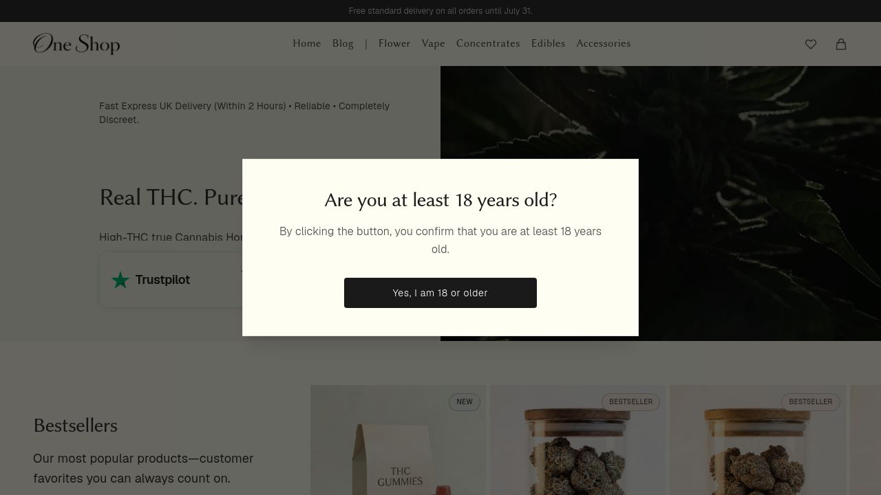 Screenshot of Oneshops.co.uk